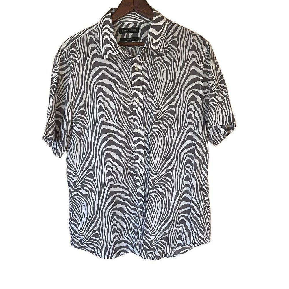 Banana Republic 100% Cotton Slim Fit Button Down Polo Shirt